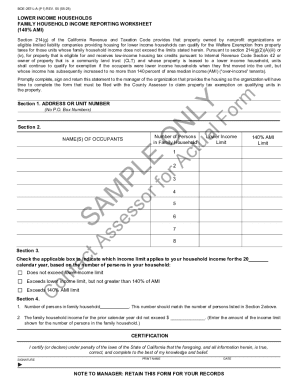 California Lower Income Household Income Reporting Worksheet