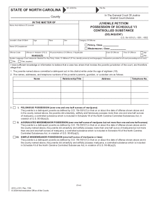 Juvenile Petition Form NC-JOIN