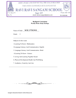 Weekly Home Study Package