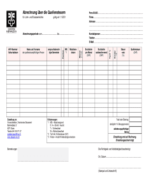 Swiss Withholding Tax Statement