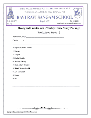 Weekly Home Study Package