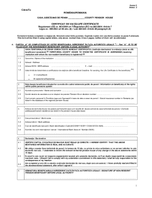 Romania Life Certificate Form