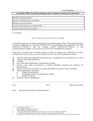 CEMT Technical Inspection Certificate