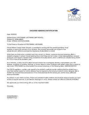 Excused Absence Notification