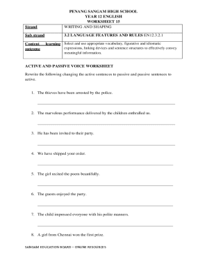 Year 12 English Worksheet
