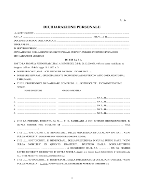 Italian Teacher Mobility Declaration Form