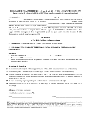 Italian Teacher Mobility Declaration Form