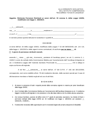 Italian School Leave Request Form