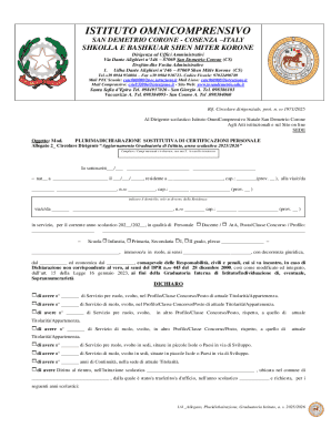 Pluridichiarazione Sostitutiva Certificazioni Personale