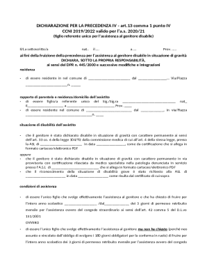Italian Disability Assistance Precedence Declaration