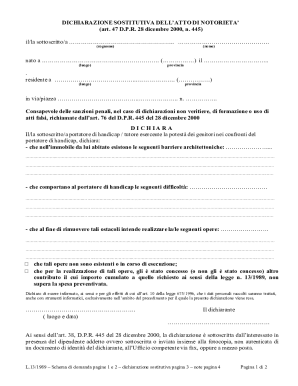 Italian Architectural Barrier Declaration Form
