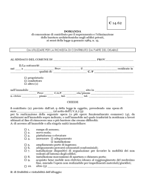Italian Architectural Barrier Removal Grant Application