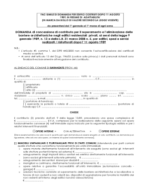 Italian Architectural Barrier Removal Grant Application