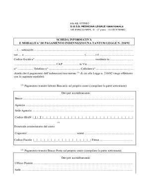 Italian Indemnity Payment Form