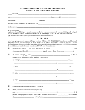 Italian Teacher Mobility Declaration Form