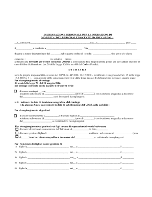 Italian Teacher Mobility Declaration Form