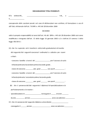 Declaration of Titles Held