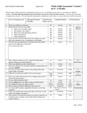 Whole Child Assessment Form