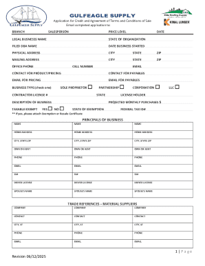 Gulfeagle Supply Credit Application and Agreement