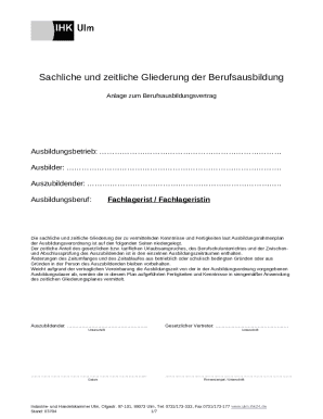 German Apprenticeship Training Plan