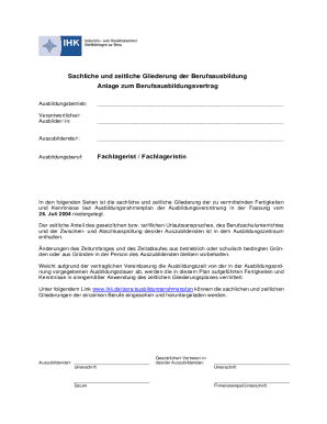 German Apprenticeship Training Plan