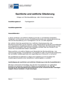 German Apprenticeship Training Plan