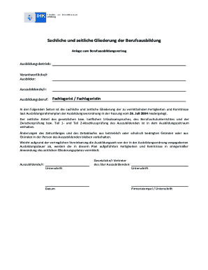 German Apprenticeship Training Plan