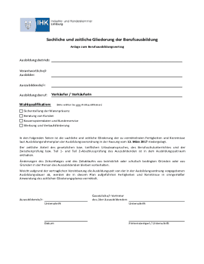 German Apprenticeship Training Plan