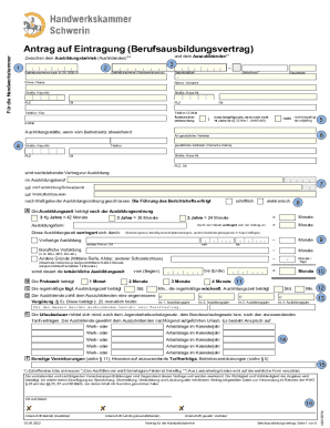 German Apprenticeship Contract Registration Form