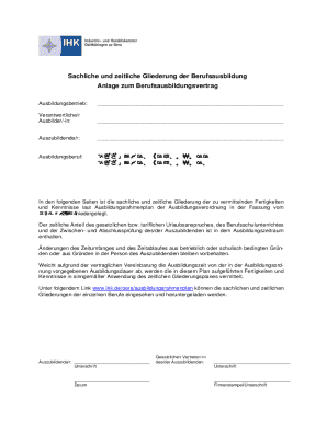 German Apprenticeship Training Plan