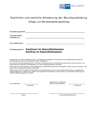 German Apprenticeship Training Schedule