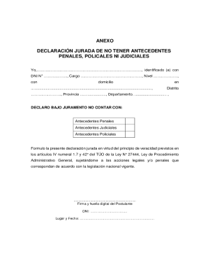 Declaracin jurada de no tener antecedentes penales ...