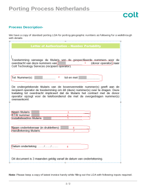 Netherlands Porting LOA