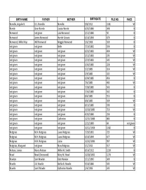 Birth Record Template