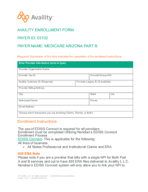 Availity Enrollment Form