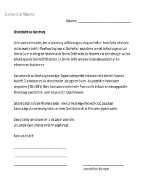 Hebamme Abrechnung Einverständnis Form