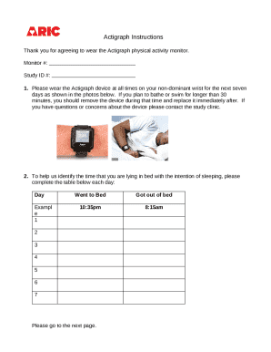 Actigraph Monitor Instructions