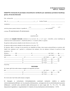 Italian Leave Request Form for Disabled Care