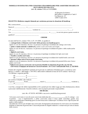 Italian Disability Care Leave Request Form