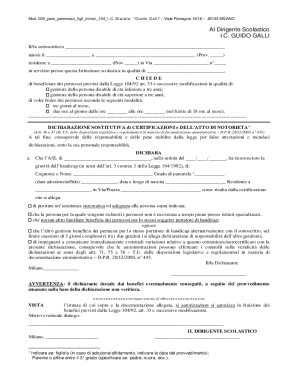 Italy Disability Permit Request Form