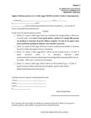 Italian School Leave Request Form