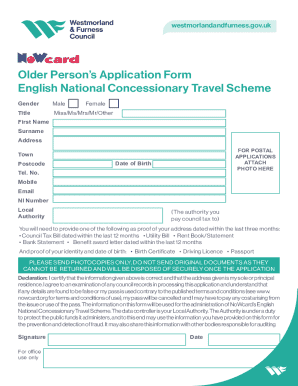 Older Person’s Application Form
