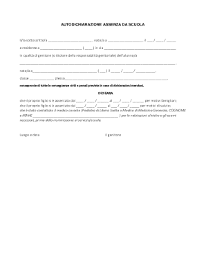 School Absence Declaration Form