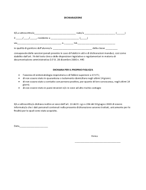 Parental Health Declaration Form