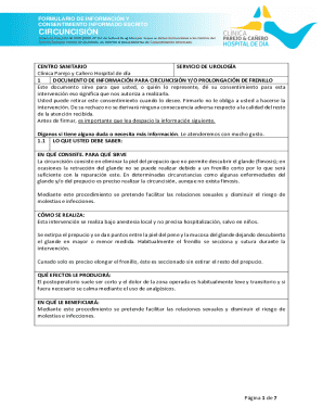 Informado circuncisin y/o elongacin de frenillo