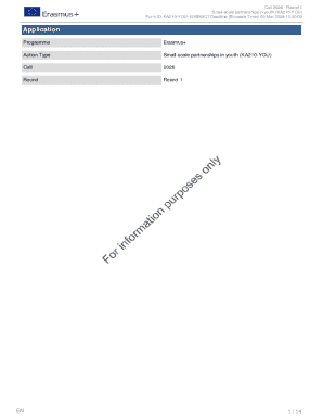 Erasmus+ KA210-YOU Application Form