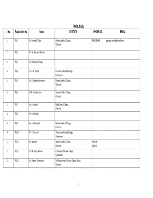 Tamil Nadu Medical Registration Form