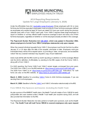 ACA Reporting Requirements for Large Employers