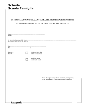 LA FAMIGLIA COMUNICA ALLA SCUOLA PER GIUSTIFICAZIONE ASSENZA