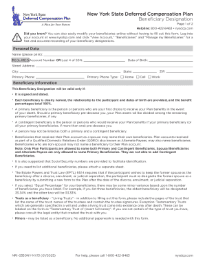 New York State Deferred Compensation Plan Beneficiary Designation